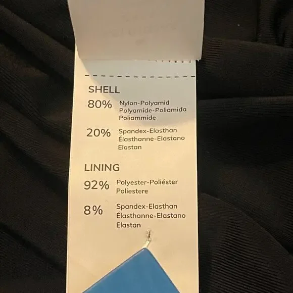 Cupshe Women’s Swimsuit S Black One Piece Halter V-Neck Ruched Tummy Control - Picture 7 of 9